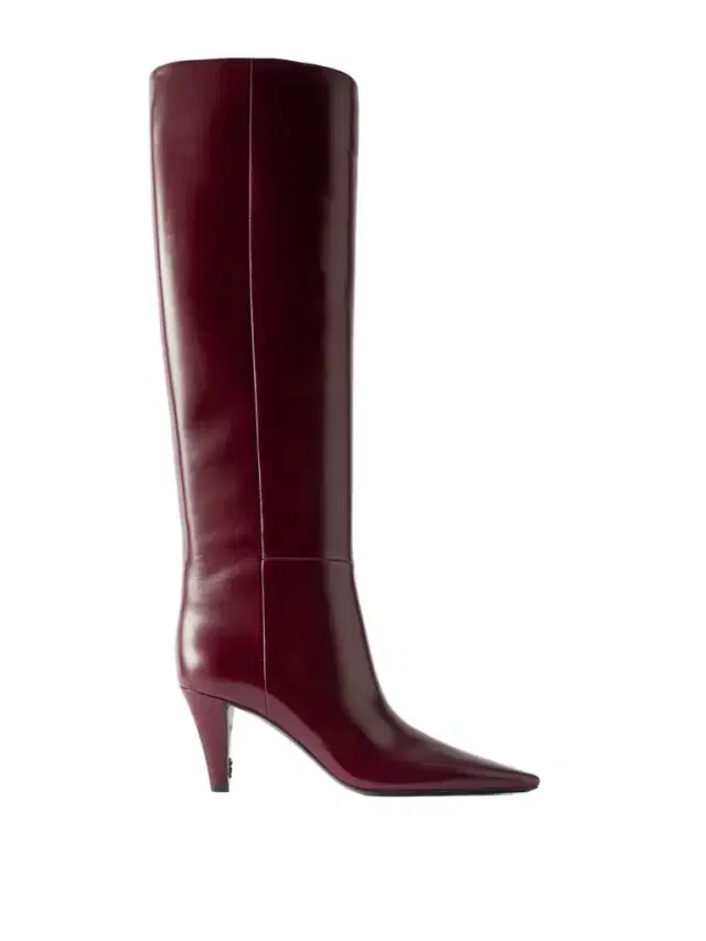 Jill Glossed-leather Knee Boots