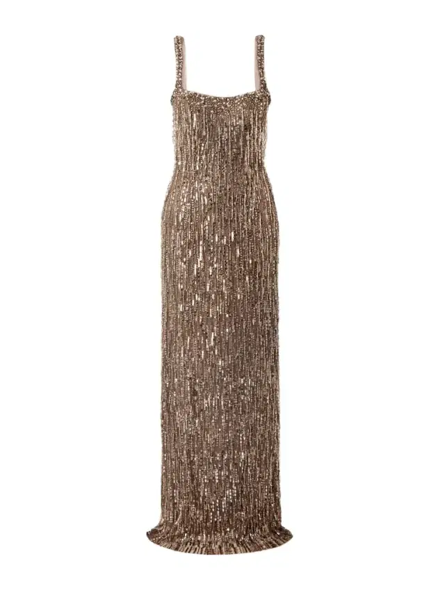 Fleur Fringed Embellished Tulle Gown