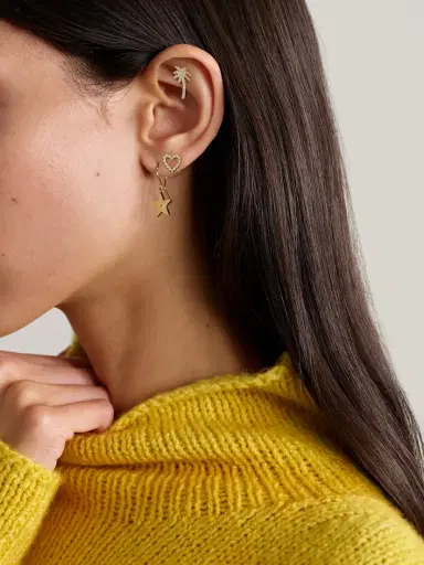 Jennifer Meyer Mini 70s Star 18-karat Gold Diamond Earrings | Thumbnail 4 Jennifer Meyer Mini 70s Star 18-karat Gold Diamond Earrings | Thumbnail 4