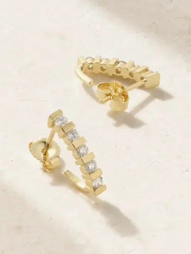 Jennifer Meyer Edith 18-karat Gold Diamond Hoop Earrings | Thumbnail 3 Jennifer Meyer Edith 18-karat Gold Diamond Hoop Earrings | Thumbnail 3