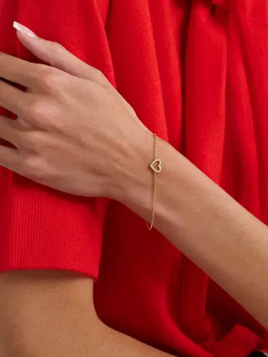 Jennifer Meyer Open Heart 18-karat Gold Diamond Bracelet | Thumbnail 2 Jennifer Meyer Open Heart 18-karat Gold Diamond Bracelet | Thumbnail 2