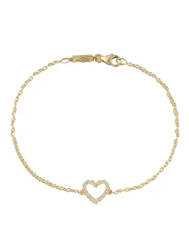Jennifer Meyer Open Heart 18-karat Gold Diamond Bracelet | Thumbnail 1 Jennifer Meyer Open Heart 18-karat Gold Diamond Bracelet | Thumbnail 1