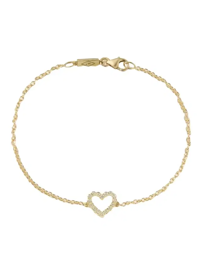 Jennifer Meyer Open Heart 18-karat Gold Diamond Bracelet