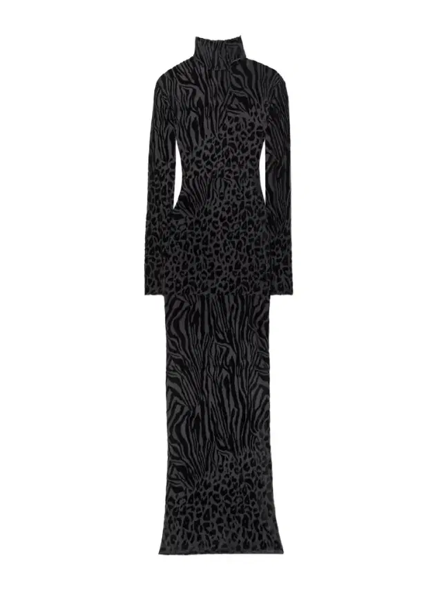 Devoré-velvet Turtleneck Gown