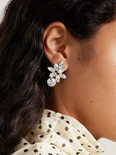 Jennifer Behr Maura Rhodium-plated Crystal Earrings | Thumbnail 2 Jennifer Behr Maura Rhodium-plated Crystal Earrings | Thumbnail 2