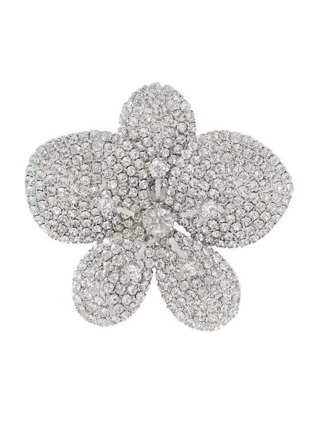 Jennifer Behr Kiarra Rhodium-plated Crystal Brooch