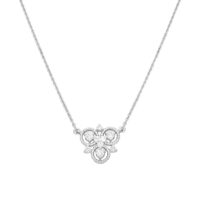 Crivelli 3 Little Round Fantasy 18K White Gold Diamond Pendant Necklace by The Solist