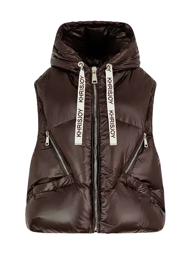 KhrisJoy Women's Iconic Milano Down Vest - Chocolate - Size 10