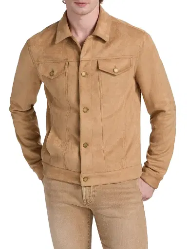 Monfrère Men's Dean Faux Suede Jacket - Khaki - Size Small | Thumbnail 3 Monfrère Men's Dean Faux Suede Jacket - Khaki - Size Small | Thumbnail 3
