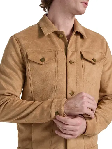 Monfrère Men's Dean Faux Suede Jacket - Khaki - Size Small | Thumbnail 6 Monfrère Men's Dean Faux Suede Jacket - Khaki - Size Small | Thumbnail 6