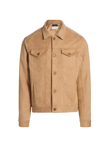 Monfrère Men's Dean Faux Suede Jacket - Khaki - Size Small | Thumbnail 1 Monfrère Men's Dean Faux Suede Jacket - Khaki - Size Small | Thumbnail 1