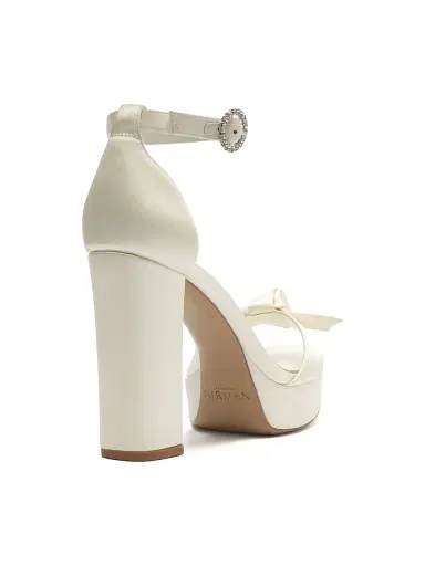 Alexandre Birman Women's Clarita 120MM Satin Platform Sandals - Bianco - Size 10 | Thumbnail 4 Alexandre Birman Women's Clarita 120MM Satin Platform Sandals - Bianco - Size 10 | Thumbnail 4