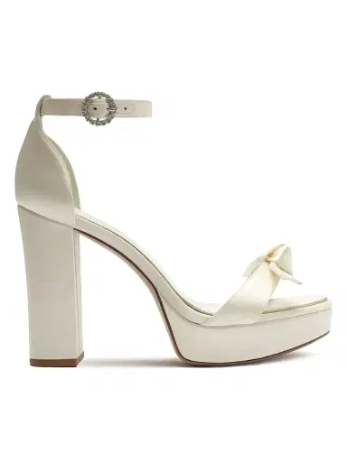 Alexandre Birman Women's Clarita 120MM Satin Platform Sandals - Bianco - Size 10 | Thumbnail 1 Alexandre Birman Women's Clarita 120MM Satin Platform Sandals - Bianco - Size 10 | Thumbnail 1