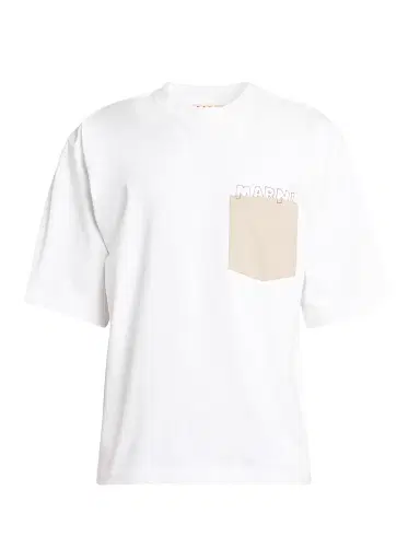 Marni Men's Logo Pocket Cotton T-Shirt - Lily White - Size 46 | Thumbnail 1 Marni Men's Logo Pocket Cotton T-Shirt - Lily White - Size 46 | Thumbnail 1