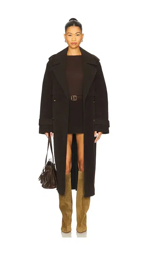 Elizabeth Faux Suede Trench Coat