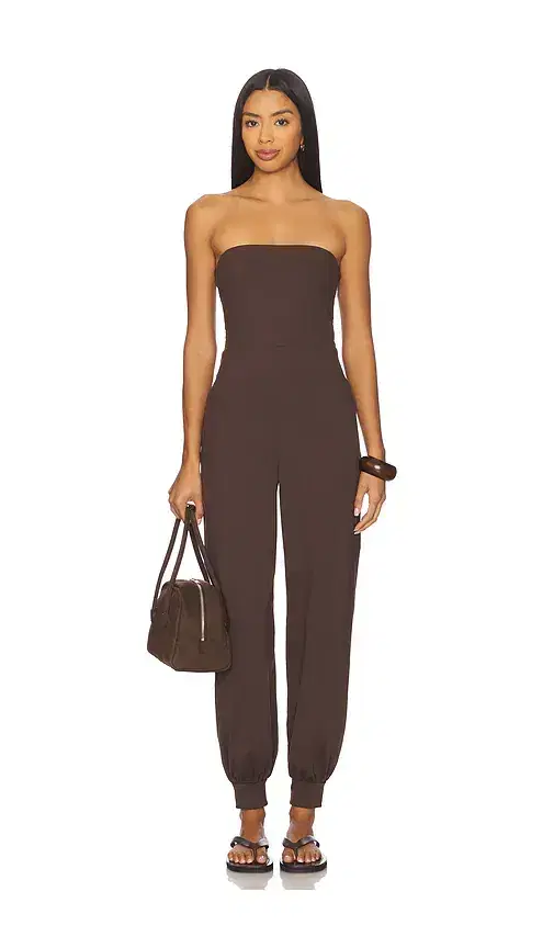 Strapless Cuffed Ankle Jumpsuit