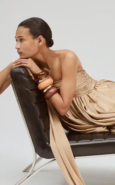Lizzie Fortunato Arc Cuff In Tangerine | Thumbnail 3