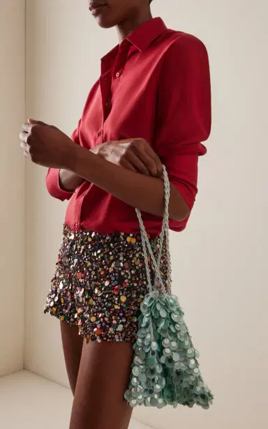 Lizzie Fortunato Gala Sequined Mother of Pearl Bag | Thumbnail 3