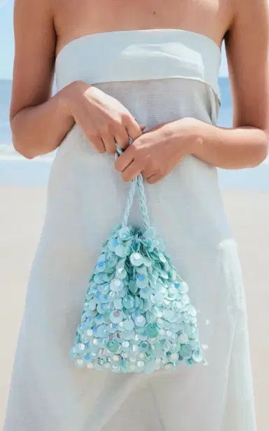 Lizzie Fortunato Gala Sequined Mother of Pearl Bag | Thumbnail 4