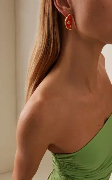 Lizzie Fortunato Isola Stud Earrings In Melon | Thumbnail 2