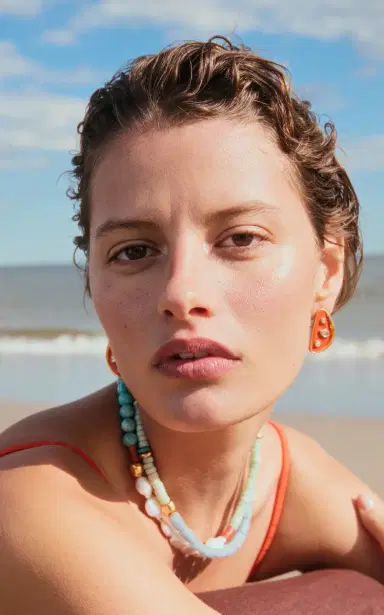 Lizzie Fortunato Isola Stud Earrings In Melon | Thumbnail 3