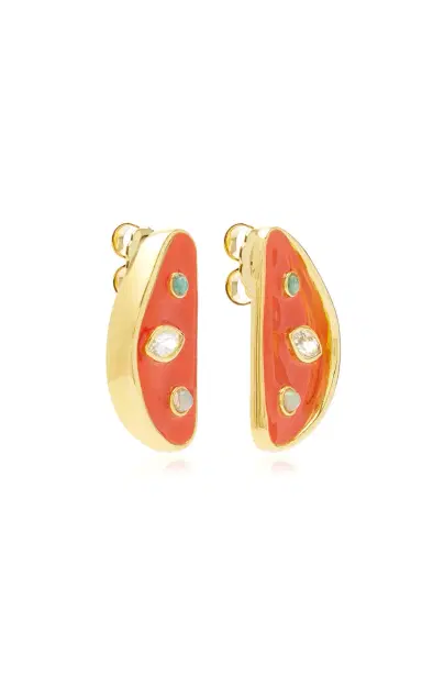 Lizzie Fortunato Isola Stud Earrings In Melon | Thumbnail 4