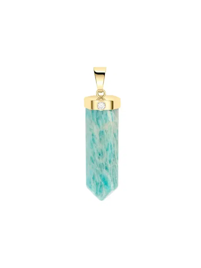 Beatriz Werebe Amazonite and Diamond Natural Stone Charm
