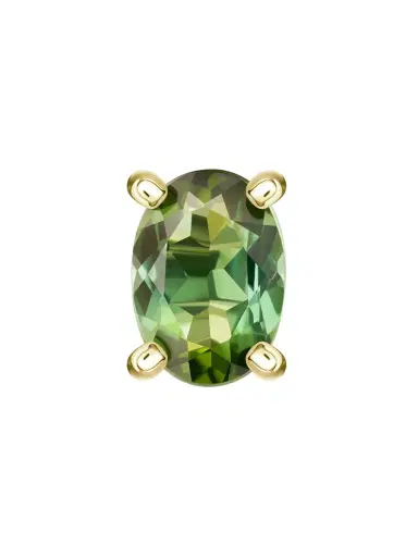 Beatriz Werebe Oval Deep Green Tourmaline Stud | Thumbnail 1