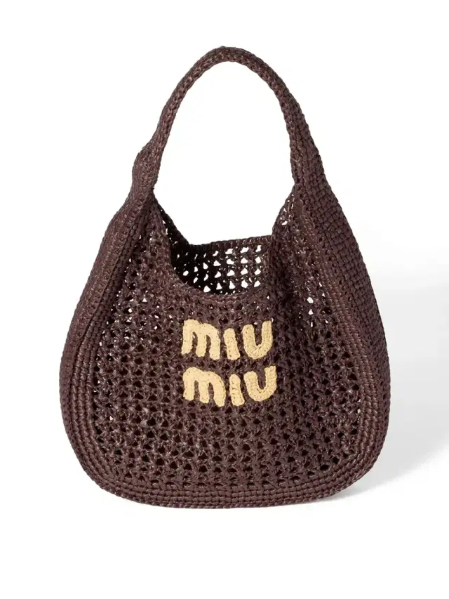 Raffia-Effect Woven Hobo Bag