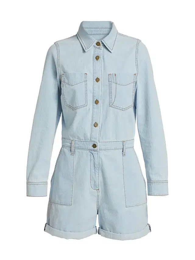 Ramy Brook Women's Lavinia Denim Romper - Bleached Wash