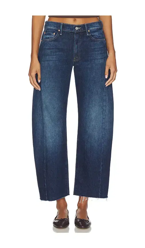 MOTHER The Mid Rise Full-Pipe Flood Fray Jeans