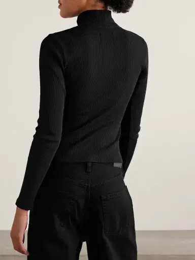 Citizens of Humanity Sheena Ribbed Stretch-cotton And Lyocell-blend Henley Top | Thumbnail 4