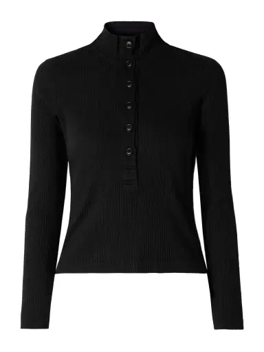 Citizens of Humanity Sheena Ribbed Stretch-cotton And Lyocell-blend Henley Top | Thumbnail 1
