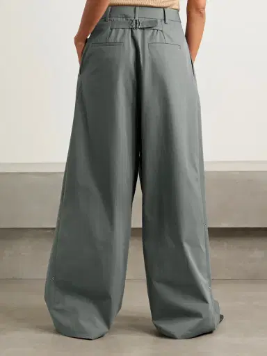 Tibi Pleated Cotton-twill Wide-leg Pants | Thumbnail 4 Tibi Pleated Cotton-twill Wide-leg Pants | Thumbnail 4
