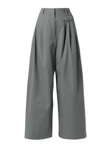 Tibi Pleated Cotton-twill Wide-leg Pants | Thumbnail 1 Tibi Pleated Cotton-twill Wide-leg Pants | Thumbnail 1