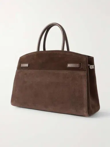 DeMellier The Hudson Midi Leather-trimmed Suede Tote | Thumbnail 3 DeMellier The Hudson Midi Leather-trimmed Suede Tote | Thumbnail 3
