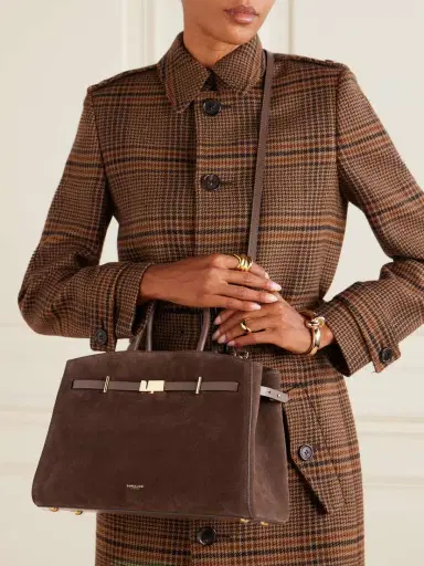 DeMellier The Hudson Midi Leather-trimmed Suede Tote | Thumbnail 6 DeMellier The Hudson Midi Leather-trimmed Suede Tote | Thumbnail 6
