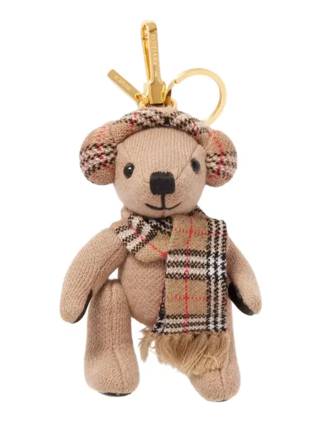 Checked Wool And Cashmere-blend And Gold-tone Bag Charm