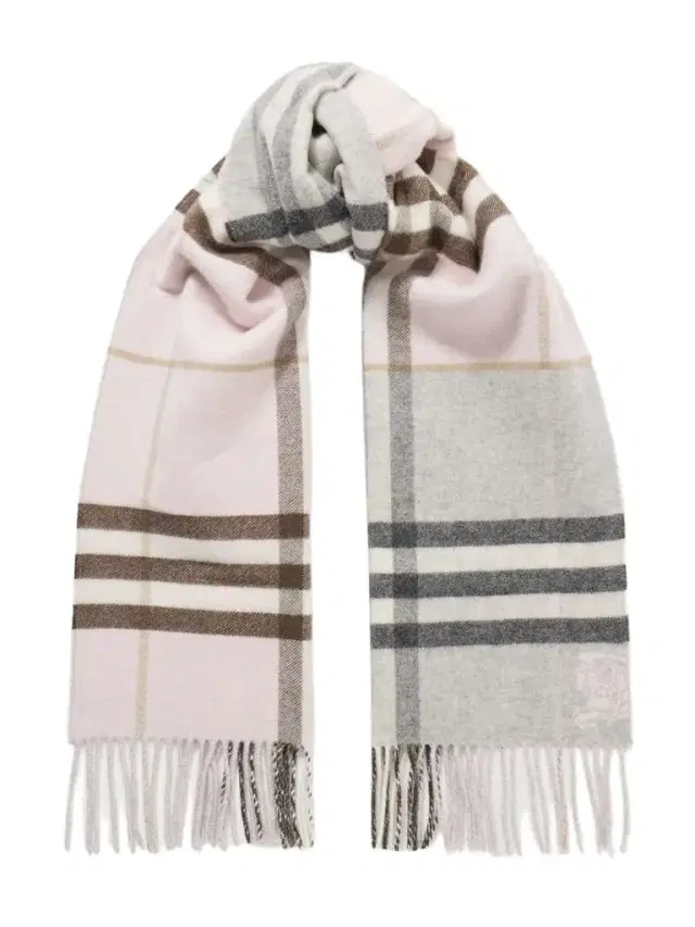 Fringed Checked Cashmere Scarf