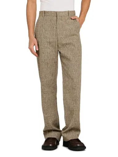 Bottega Veneta Men's Fleck Tweed Trousers - Sahara Melange Multi - Size 32 | Thumbnail 3