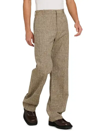 Bottega Veneta Men's Fleck Tweed Trousers - Sahara Melange Multi - Size 32 | Thumbnail 4