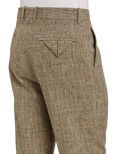 Bottega Veneta Men's Fleck Tweed Trousers - Sahara Melange Multi - Size 32 | Thumbnail 5