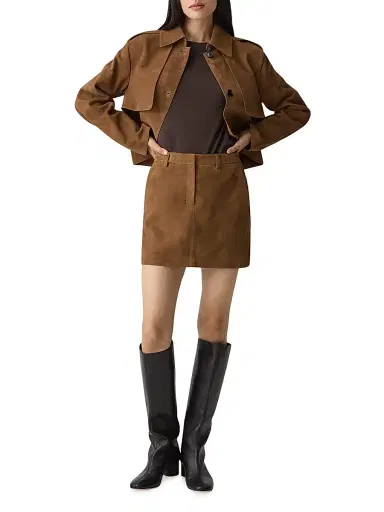 Theory Women's Trouser Crepe Miniskirt | Thumbnail 2 Theory Women's Trouser Crepe Miniskirt | Thumbnail 2