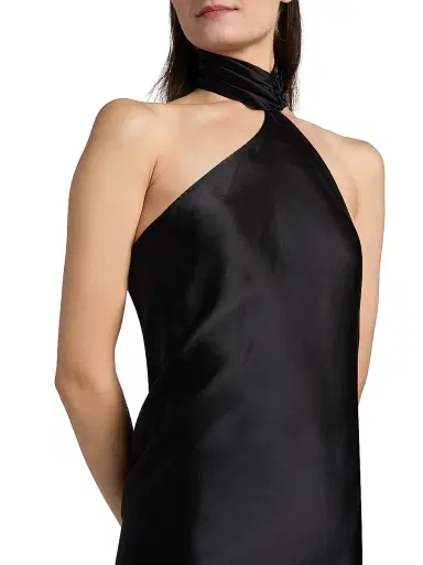 Kiki de Montparnasse Women's Soie Asymmetrical Halterneck Gown - Black - Size Large | Thumbnail 5 Kiki de Montparnasse Women's Soie Asymmetrical Halterneck Gown - Black - Size Large | Thumbnail 5