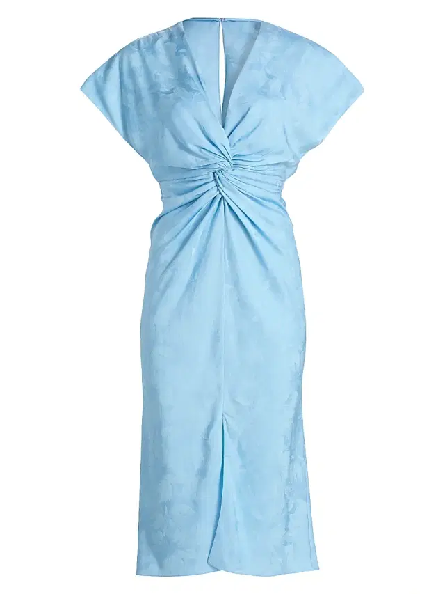 Prabal Gurung Women's Jackie Jacquard Twist-Front Cocktail Dress - Airy Blue