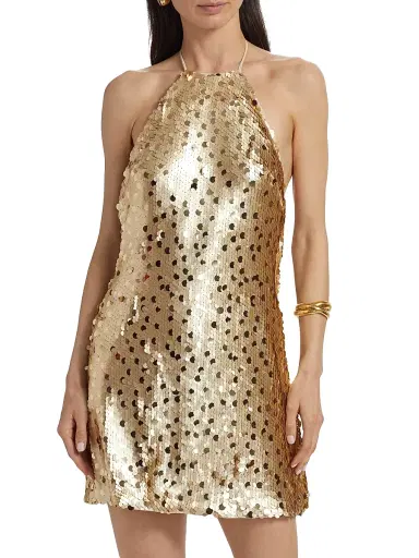 Toccin Women's Micky Sequin Shift Minidress - Brushed Gold | Thumbnail 3 Toccin Women's Micky Sequin Shift Minidress - Brushed Gold | Thumbnail 3