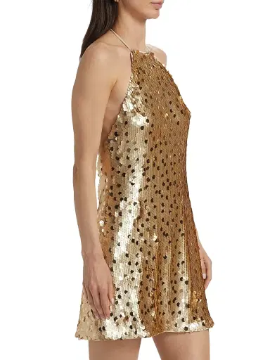 Toccin Women's Micky Sequin Shift Minidress - Brushed Gold | Thumbnail 4 Toccin Women's Micky Sequin Shift Minidress - Brushed Gold | Thumbnail 4
