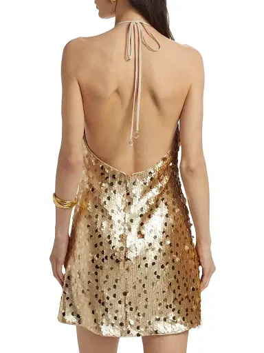Toccin Women's Micky Sequin Shift Minidress - Brushed Gold | Thumbnail 5 Toccin Women's Micky Sequin Shift Minidress - Brushed Gold | Thumbnail 5