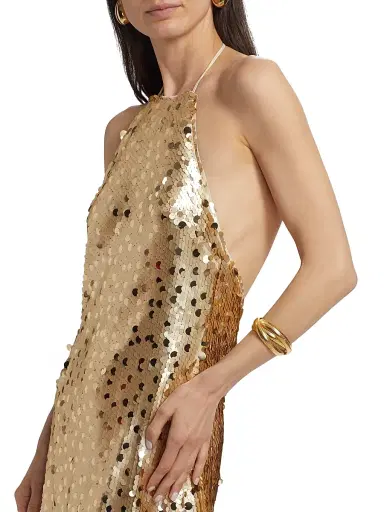 Toccin Women's Micky Sequin Shift Minidress - Brushed Gold | Thumbnail 6 Toccin Women's Micky Sequin Shift Minidress - Brushed Gold | Thumbnail 6