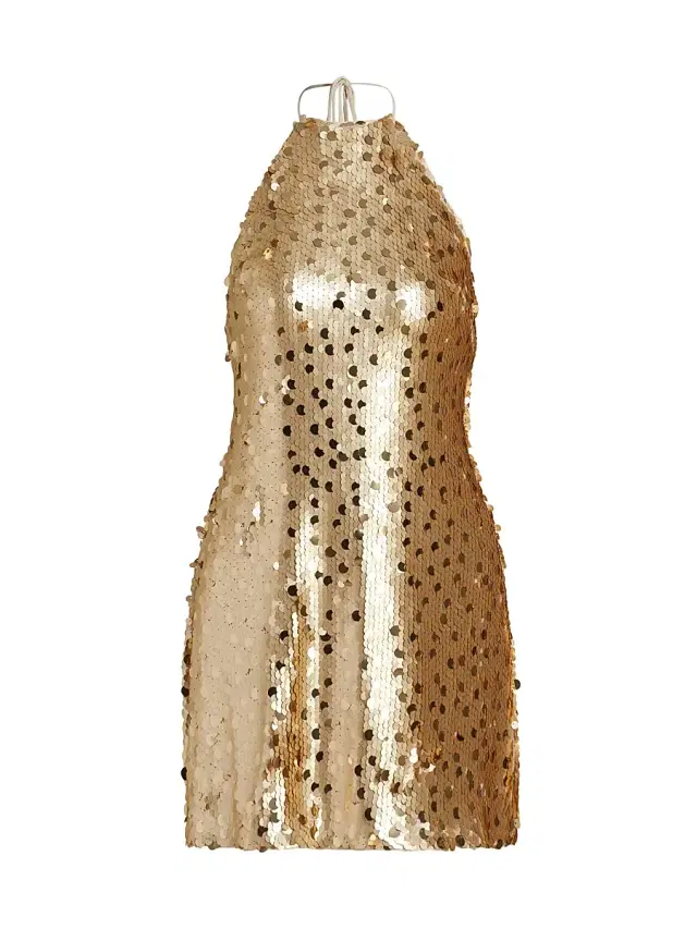 Toccin Women's Micky Sequin Shift Minidress - Brushed Gold